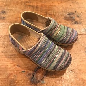 Dansko Multi Colored Woven Clogs